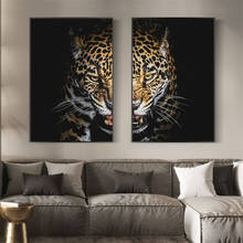 Pinturas en lienzo abstractas de cara de leopardo para pared, carteles artísticos e impresiones de animales, imágenes de ratón para decoración de sala de estar, Cuadros 2024 - compra barato