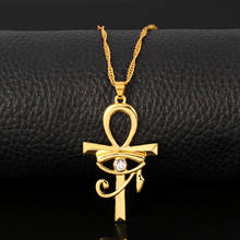 Ancient Egypt The Eye Of Horus Cross Pendant Necklaces For Women And Men Gold Color Stainless Steel Round Jewelry Dropshipping 2024 - buy cheap