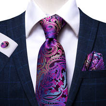 Hi-Tie Men's Tie Purple Paisley Luxury Silk Large NeckTie Neckwear Ties for Men Formal Dresses Gifts For Men Wedding Business 2024 - buy cheap
