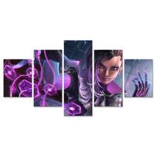 Overwatchs Girl Sombra Canvas Painting Wall Art 5 Pieces Home Decoration For Living Room Modular Pictures Artwork Poster 2024 - buy cheap