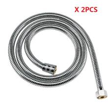 2PCS 1.5m 2m Shower Hose  Soft Shower Pipe Silver Color Common Flexible Bathroom Water Pipe Stainless steel 2024 - buy cheap