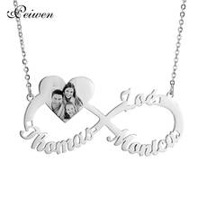 Personalized Custom Name Photo Necklace Stainless Steel Infinity Heart Nameplate Engrave Photo Necklaces For Women Couple Gifts 2024 - buy cheap