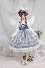 Vestido de palácio doce princesa lolita vestido vintage impressão cintura alta vestido vitoriano kawaii menina gótico lolita cos loli 2024 - compre barato