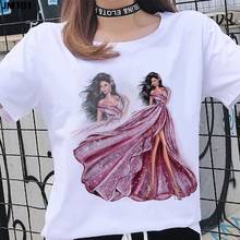 Camiseta Harajuku para mujer, vestido estampado de moda para chica, camiseta informal de calle, camiseta de manga corta, camiseta blanca para mujer 2024 - compra barato