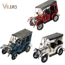 Vilead estatueta de carro clássica de ferro, 13cm, modelo vintage, decoração para casa, lembrança criativa, presente para crianças, decoração para escritório 2024 - compre barato