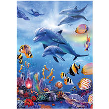 Full diamond embroidery kit 5D DIY diamond painting underwater animal dolphin landscape mosaic home decoration 2024 - buy cheap