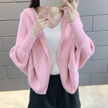 Hooded Knitted Women Sweater And Cardigan 2021 Winter New Solid Loose Thicken Warm Lay Female Outwear Coat Tops 2024 - buy cheap