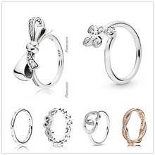 Authentic 925 círculos de assinatura de prata esterlina com anéis de cristal para a festa de casamento feminino presente europa pandora jóias 2024 - compre barato