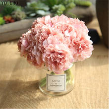 5 Heads Big Peony Artificial Silk Flowers Faux Peonies Wedding Bouquet for Bride Fake Flowers Bundle Living Room for Home Decor 2024 - buy cheap