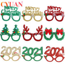 CYUAN Christmas Party 2020 Christmas Glasses Frame Adult Kids Gift Santa Snowman Glasses Christmas Xmas Decor 2021 New Year Noel 2024 - buy cheap