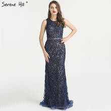 Женское длинное кружевное платье-русалка, темно-синее вечернее платье для матери невесты, модель BLA6358 2024 - купить недорого