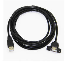 Cable de extensión USB 2,0 macho a hembra con lámina de montaje en Panel de tornillo + trenzado blindado 0,5 m 1m 1,5 m 2024 - compra barato