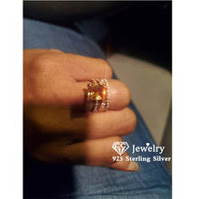 Cc anel de joias para mulheres, charmoso retangular zircônia cúbica luxuoso, para noiva, casamento, noivado, bijuteria cc2280 2024 - compre barato