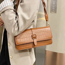 Женская сумка через плечо, роскошная кожаная сумка под крокодиловую кожу, 2020, в форме багета 2024 - купить недорого
