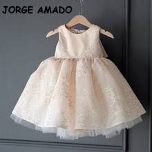 2021 novo verão adolescente meninas vestido sem mangas champanhe rosa voltar arco vestido de princesa casamento piano executar dia das crianças e056 2024 - compre barato