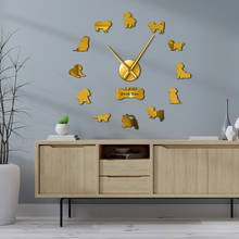 Shih Tzu Dog-Reloj de pared autoadhesivo para decoración del hogar, accesorio de gran tamaño con efecto espejo, hecho a mano, corte láser, para cachorros 2024 - compra barato