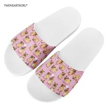 Women Slippers Pink Summer Shoes Casual Slip On Puppy Pug Dog Print Slides Ladies Flip Flops Female Indoor Shoes Pantoufle Femme 2024 - buy cheap