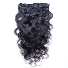 Extensiones de cabello humano ondulado para mujer, Clip brasileño, cabello humano virgen sin procesar, de Cara negra Natural 2024 - compra barato