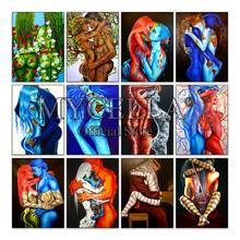 5D Diy Diamond Painting Cross Stitch Sexy Couples Home Decor Modern Art Mosaic Full Square Diamond Embroidery Nude Man And Women 2024 - buy cheap