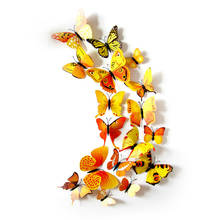Ímãs de geladeira de borboleta colorida 3d, adesivos de arte de design de borboleta, decoração de casa magnética de quarto, decoração de parede diy com 12 tamanhos 2024 - compre barato