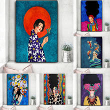 Canvas Painting Vintage Abstract Girl Hair Flower Women Wall Art Fashion Nordic Poster Wall Pictures for Living Room Cuadros 2024 - buy cheap