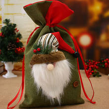 Christmas Supplies Santa Claus Gift Bags Burlap Holiday Decorations Christmas Child Candy Bag Gift Bag AA026 2024 - buy cheap