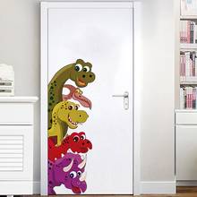 Sonda engraçada dinossauro atrás da porta, decoração de parede, adesivos, berçário de crianças, quarto, sala de estar, arte mural de parede 2024 - compre barato