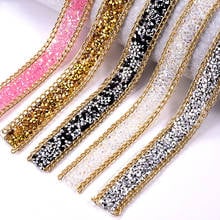 2cm Hotfix Rhinestons Trim Iron On Diamond Crystal Ribbon Wrap Dress Trim Ironing Accessories DIY Wedding Cake Party Decoration 2024 - buy cheap