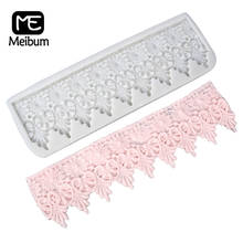 Meibum-Herramienta de decoración de pasteles, molde de silicona para Fondant, borde, fiesta de boda, pastelería, Gumpaste, postre, bandeja para hornear 2024 - compra barato