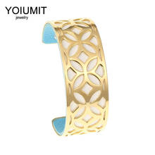 Yoiumit Gold Bangles For Women Jewelry Cuff  Manchette Stainless Steel Bracelet Interchangeable Leather Bangles 2024 - buy cheap