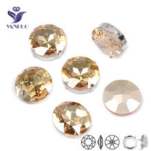 Yanruo 1201 redondo 27mm cristal gsha brilhante costurado strass de vidro cristal para colar em strass pedras para fazer roupas jóias 2024 - compre barato