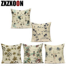 Polyester Scenic Tropical Plant Coconut Trees Decorative Pillow Cushion Cover for Sofa Home Living Room Decoration Cojines 2024 - buy cheap