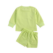 1-6y infantil crianças bebê meninas meninos 2 pçs conjunto de roupas manga longa camisa topos pacote shorts primavera outono sólido outfits 2024 - compre barato