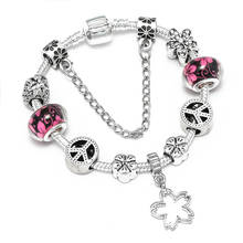 SEIALOY Bauhinia Charm Bracelets For Women Girl Original Pink Crystal Daisy Pineapple Beaded Peace Bracelet Bangle Jewelry 2024 - buy cheap