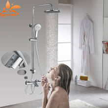 Conjunto de ducha cromado termostático, cabezal de ducha de mano, ABS, rotación, 8 pulgadas 2024 - compra barato