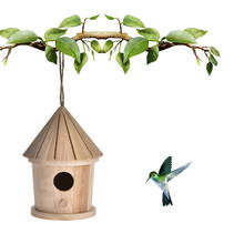 Casa colgante de madera para pájaros, decoración para jardín, bricolaje, novedad 2024 - compra barato