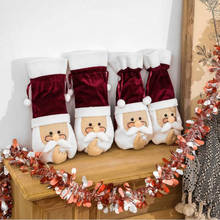 Украшение для кухни, шапка Деда Мороза снеговик для бутылки, Рождественский набор одежды украшение для винной бутылки для новогоднего ужина 2024 - купить недорого