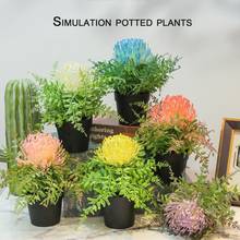 Flores artificiais em vaso para bonsai, palco, escritório, jardim, casamento, festa em casa 2024 - compre barato