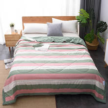 Japanese Style Plaid Stripe Summer Quilt Duvet Soft Throw Blanket Thin Aircondition Comforter Bed Cover Coverlet for Adults Kids 2024 - buy cheap