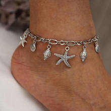 Vintage Silver Color Anklets For Women Starfish Shell Pendant Anklet Summer Beach Foot Ankle Bohemian Anklet Bracelet Jewelry 2024 - buy cheap