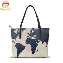 Карта мира сумка карта мира сумки с верхней ручкой для подростков женская кожаная сумка большая сумка с рисунком женские сумки 2024 - купить недорого