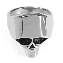 Genial anillo de motorista de acero inoxidable 316L con calavera de color plateado para hombre 2024 - compra barato