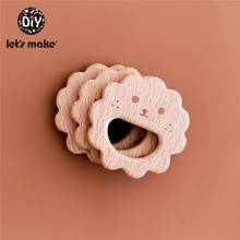 Let's Make 5pcs Baby Wooden Teether Round Smiling Sun Beech Wood High Quality Bpa Free Baby Teether Toys 2024 - buy cheap