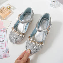 2-12 Years Old Fashion Crystal Bead Children Dresses Leather Shoes Princess High Heels School Shoes For Kids Spring Little Girls 2024 - buy cheap