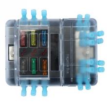 DC32V 100A Lâmina Fuse Box Holder-12P Ônibus Negativo Bar Rápida Terminais Com Lâmina Fusível Barco Marinha LEVOU Luz De Advertência para o Carro Novo 2024 - compre barato