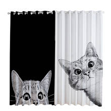 Занавеска на окно затемненная мультяшная занавеска с милым животным котом занавески на окно готовые занавески для гостиной украшения дома 2024 - купить недорого