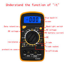 XL830L-reloj Digital portátil LCD de alta precisión, dispositivo Universal con retroiluminación, multímetro de prueba multifunción de electricista 2024 - compra barato