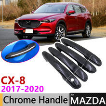 Black Carbon Fiber Door Handle Cover for Mazda CX-8 CX8 CX 8 2017~2020 2018 2019 Car Accessories Stickers Trim Set Chrome 2024 - buy cheap