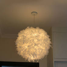 Feather Ceiling Pendant Light Shade Lamp Shade HangLamp Fashion Feather Light Shade For Ceiling Pendant Light E27 Romantic 2024 - buy cheap