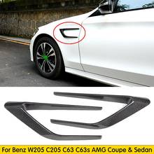 1 par adicionar em estilo fibra de carbono lado ar fender guarnição capa para benz w205 c205 c63 c63s amg coupe & sedan 2015 - 2017 2024 - compre barato